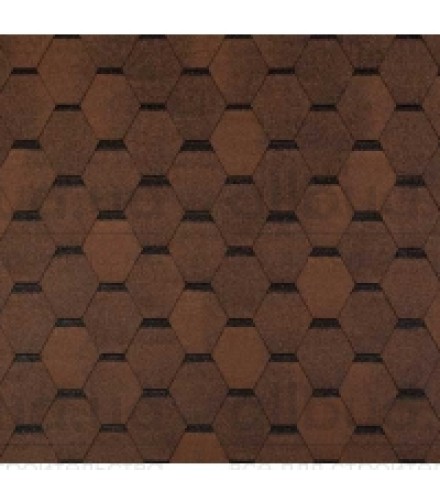 Битумная черепица в виде соты ECOROOF Hexagonal Brown