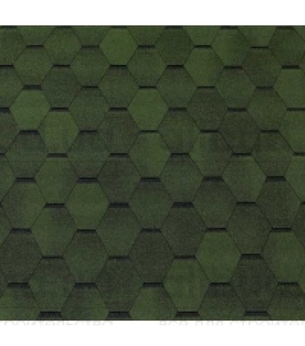 Битумная черепица в виде соты ECOROOF Hexagonal Green