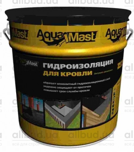 Гидроизоляция для кровли битумно-резиновая AquaMast (18 кг)