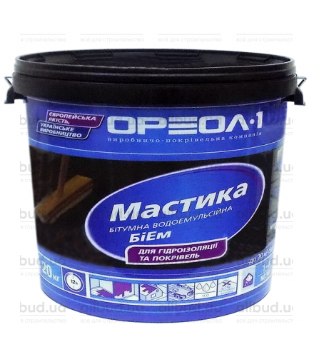 Мастика битумно-эмульсионная Ореол-1 БиЭм 20 кг