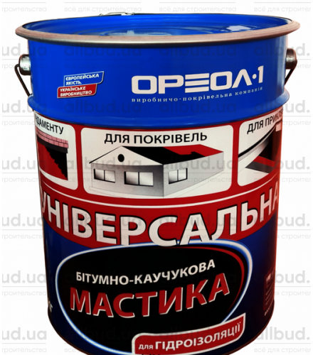 Мастика битумно-каучуковая Ореол-1 Универсальная 20 кг