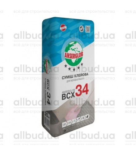Клей для керамогранита Anserglob BCХ 34, 25 кг