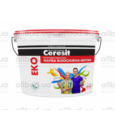 Краска водоэмульсионная интерьерная акриловая Ceresit Эко