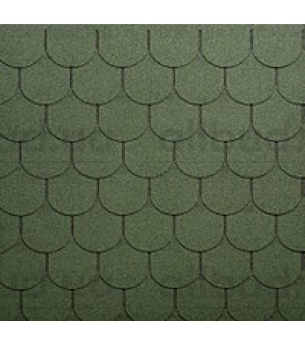Битумная черепица полукруглой формы ECOROOF Traditional Green