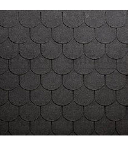 Битумная черепица полукруглой формы ECOROOF Traditional Grey