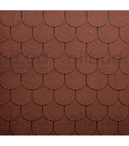 Битумная черепица полукруглой формы ECOROOF Traditional Red