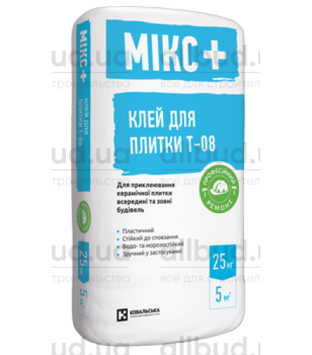 Клей для плитки Микс+ Т-08, 25 кг