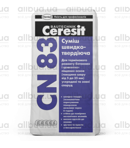 Быстротвердеющая смесь Ceresit CN 83